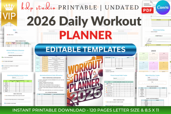 Download 2026 Daily Workout Planner - Workout Collection