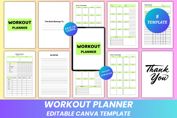 Download Workout Planner Canva Kdp Interior - Workout Collection