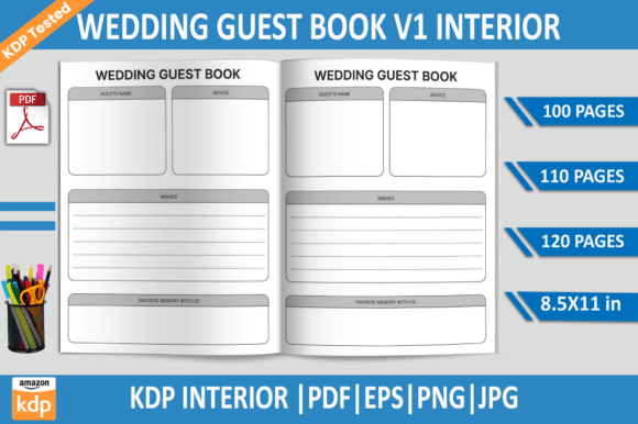Download Wedding Guest Book | KDP Interior - Premium Resources