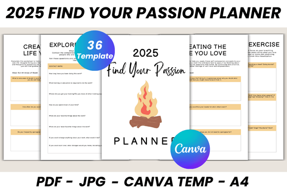 Download 2025 Find Your Passion Planner Canva - Find your passion planner Collection