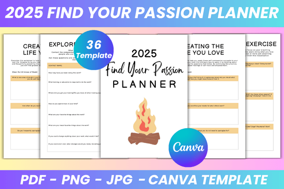 Download 2025 Find Your Passion Planner Canva Kdp - Find your passion planner Collection