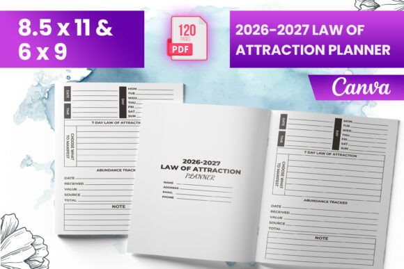 Download 2026-2027 Law of Attraction Planner KDP - Premium Resources