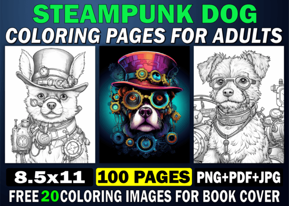 Download Steampunk Dog Coloring Pages for Adults - Coloring pages Collection
